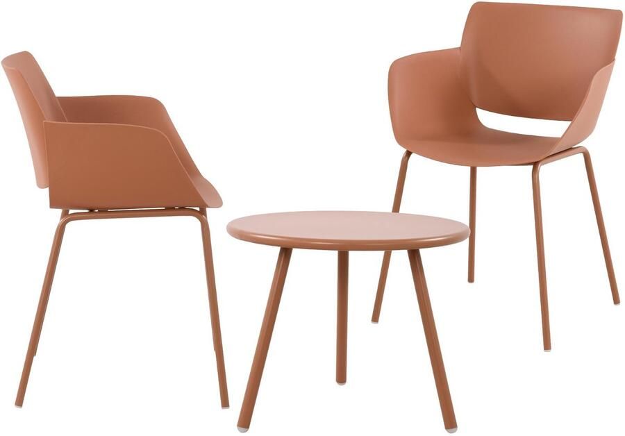 Clp Minota Tuinset Set van Minot tafel en Alpena stoelen weerbestendig UV-bestendig terracotta 2 stoelen