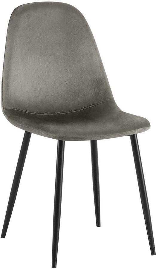 CLP Napier Eetkamerstoel Modern Design Zonder armleuning Metalen Onderstel Comfortabele Rugleuning Max. 150 kg Fluweel antraciet