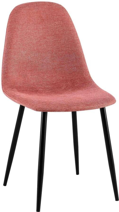 CLP Napier Eetkamerstoel Modern Design Zonder armleuning Metalen Onderstel Comfortabele Rugleuning Max. 150 kg Stof oranje - Foto 1