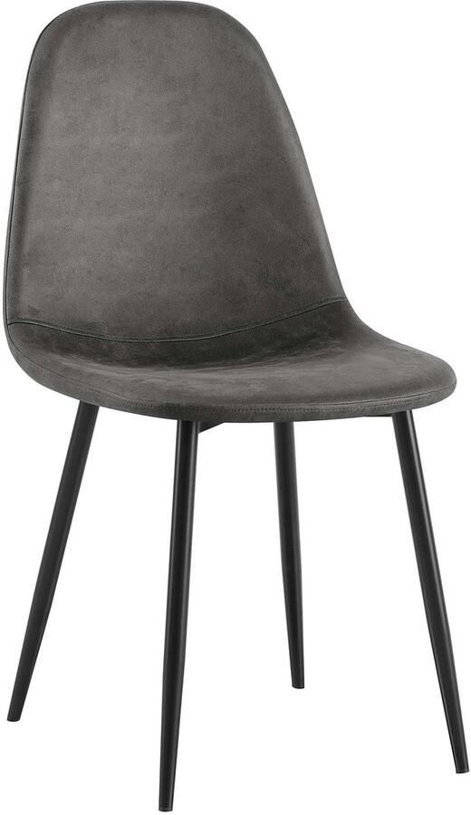 CLP Napier Eetkamerstoel Modern Design Zonder armleuning Metalen Onderstel Comfortabele Rugleuning Max. 150 kg Vintage kunstleer zwart