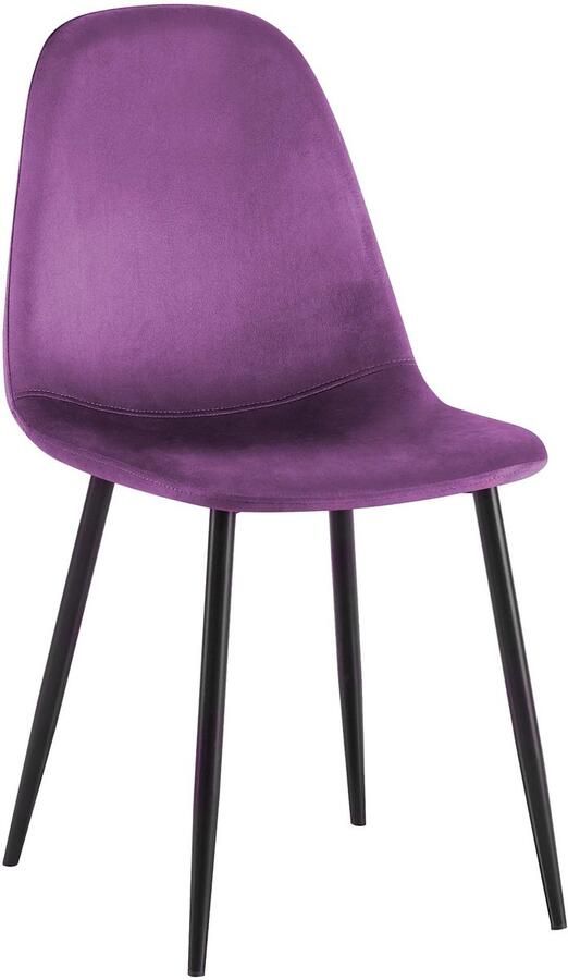 CLP Napier Eetkamerstoel Modern Design Zonder armleuning Metalen Onderstel Comfortabele Rugleuning Max. 150 kg Fluweel purper
