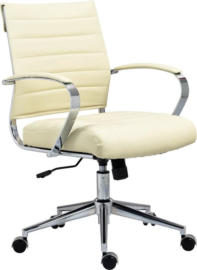 Clp Oakland Bureaustoel Ergonomisch Voor volwassenen Met armleuningen Echt leer creme Echt leer - Foto 2
