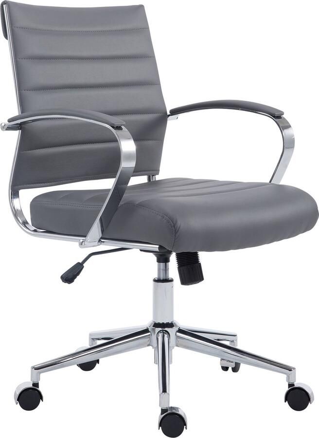 CLP Oakland Bureaustoel Ergonomisch Voor volwassenen Met armleuningen grijs Kunstleer