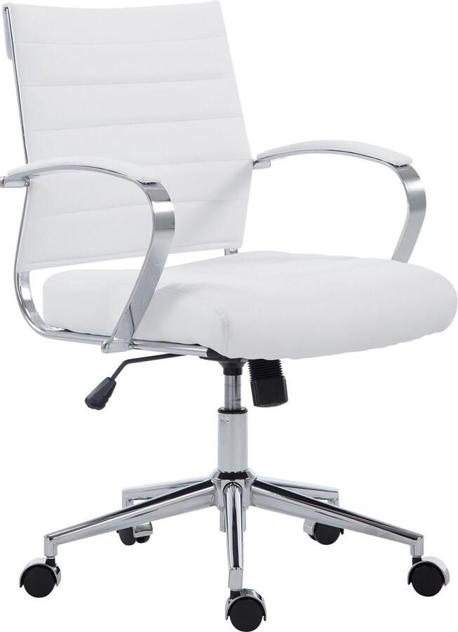 Clp Oakland Bureaustoel Ergonomisch Voor volwassenen Met armleuningen wit Kunstleer