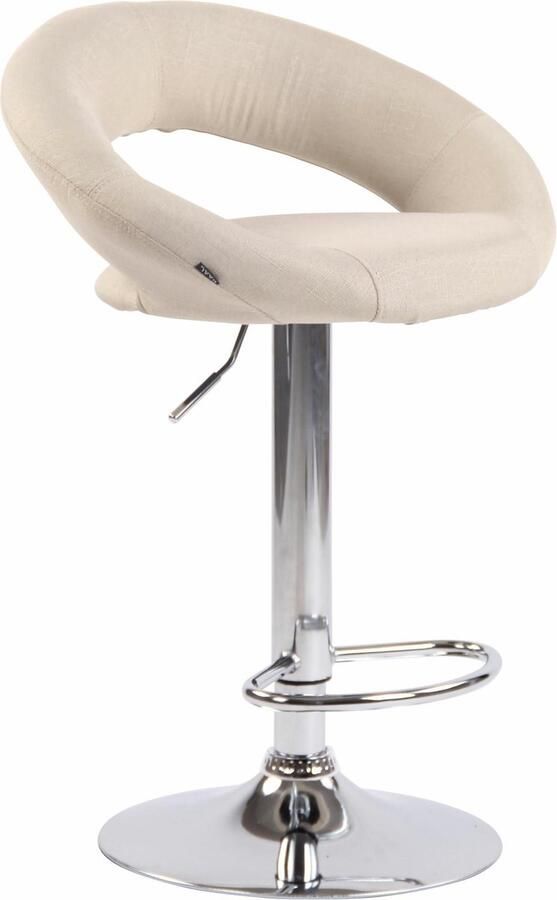 Clp Olinda Barkruk Stof creme chroom