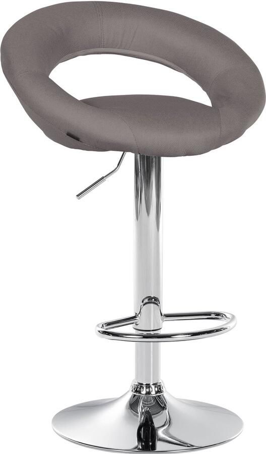 Clp Olinda Barkruk Stof Grijs Chroom look