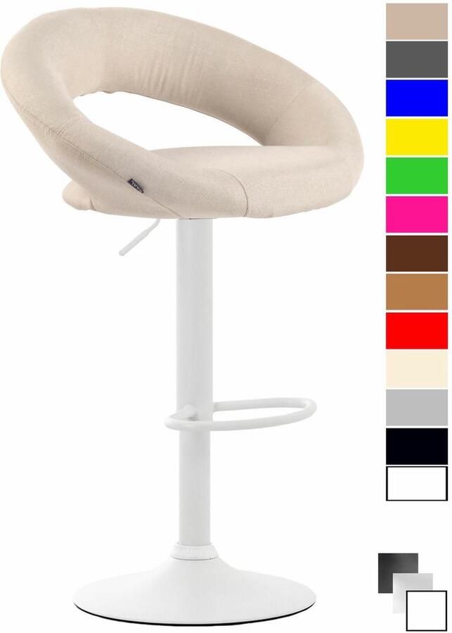 Clp Olinda Barkruk Stof creme wit - Foto 2