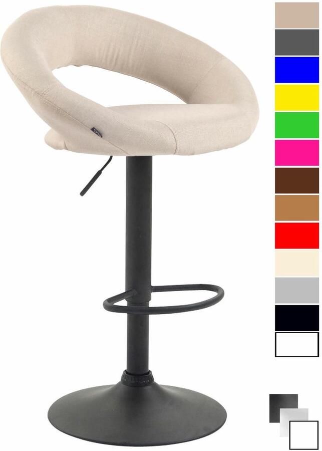 Clp Olinda Barkruk Stof creme zwart - Foto 2