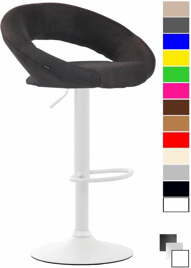 Clp Olinda Barkruk Stof donkergrijs wit - Foto 2