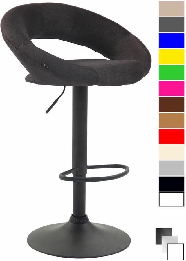 CLP Olinda Barkruk Stof zwart donkergrijs - Foto 2