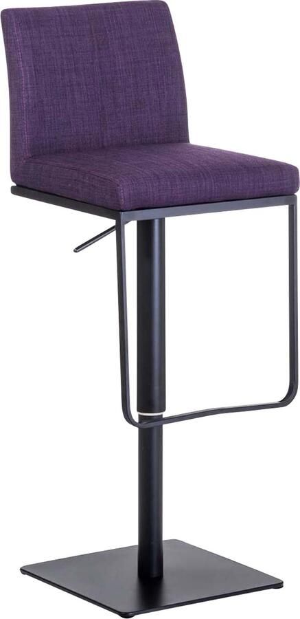 Clp Panama Barkruk Met rugleuning Voetsteun Stof purper zwart