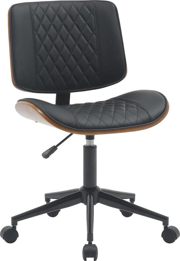 Clp Plover Bureaustoel ergonomische voor volwassenen Kunstleer walnoot zwart