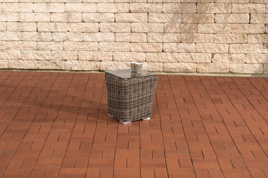 Clp Polyrattan bijzettafel Mandal 5mm grijs gevlekt