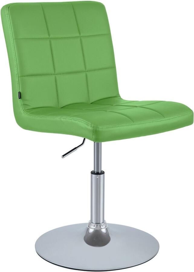 CLP Ricky Eetkamerstoel Draaibaar & in Hoogte Verstelbaar Chroom Onderstel Modern Design Kunstleer groen