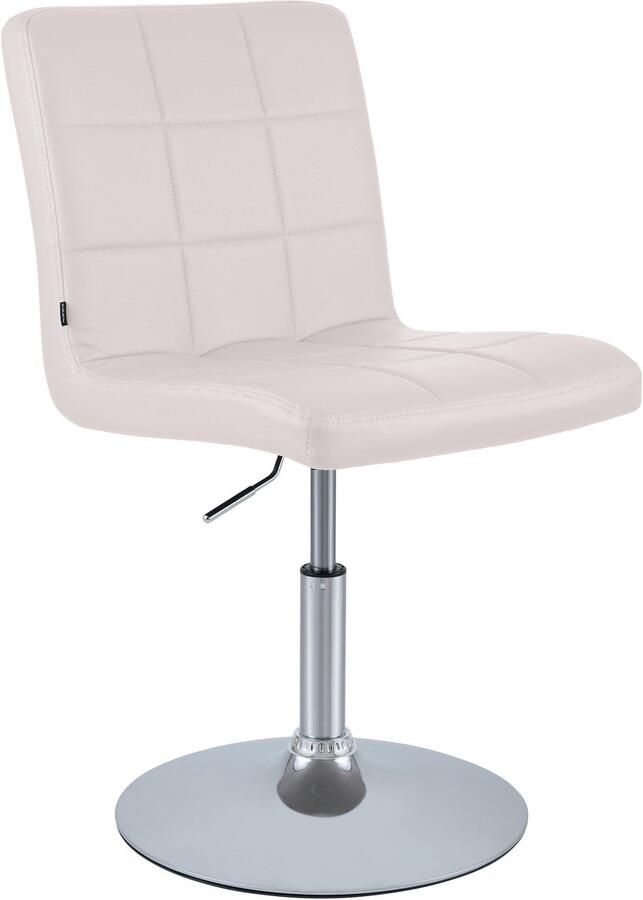 CLP Ricky Eetkamerstoel Draaibaar & in Hoogte Verstelbaar Chroom Onderstel Modern Design Kunstleer wit