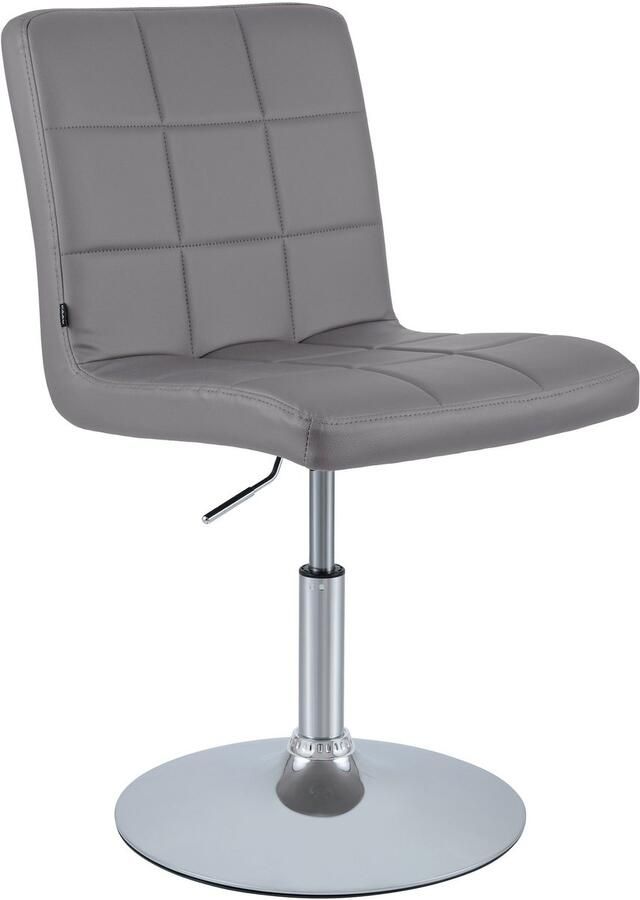 CLP Ricky Eetkamerstoel Draaibaar & in Hoogte Verstelbaar Chroom Onderstel Modern Design Kunstleer grijs