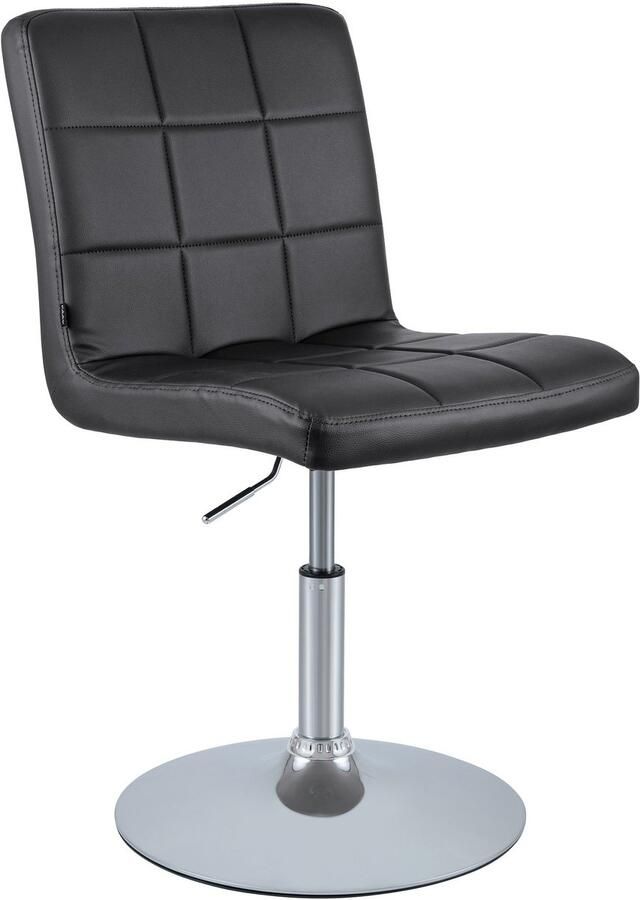 CLP Ricky Eetkamerstoel Draaibaar & in Hoogte Verstelbaar Chroom Onderstel Modern Design Kunstleer zwart