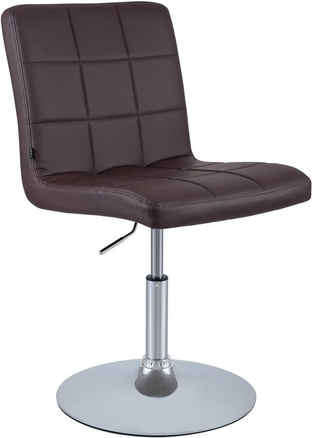 CLP Ricky Eetkamerstoel Draaibaar & in Hoogte Verstelbaar Chroom Onderstel Modern Design Kunstleer bruin