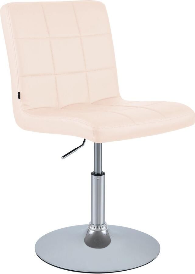 CLP Ricky Eetkamerstoel Draaibaar & in Hoogte Verstelbaar Chroom Onderstel Modern Design Kunstleer creme