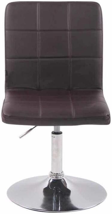 CLP Ricky Eetkamerstoel Draaibaar & in Hoogte Verstelbaar Chroom Onderstel Modern Design Kunstleer bruin - Foto 2