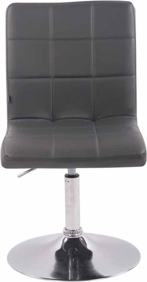 CLP Ricky Eetkamerstoel Draaibaar & in Hoogte Verstelbaar Chroom Onderstel Modern Design Kunstleer grijs - Foto 2