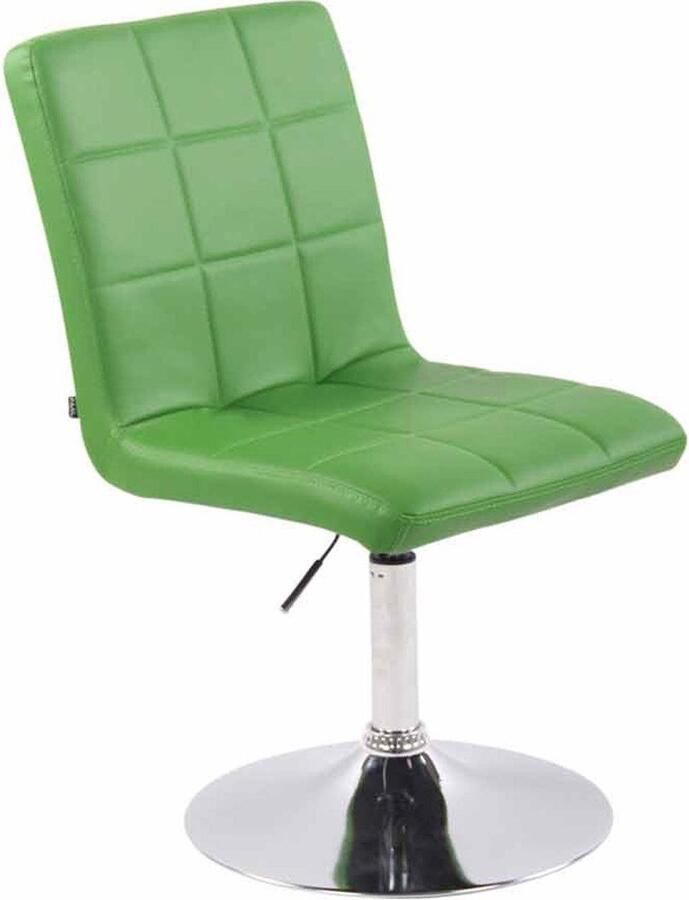 CLP Ricky Eetkamerstoel Draaibaar & in Hoogte Verstelbaar Chroom Onderstel Modern Design Kunstleer groen - Foto 2