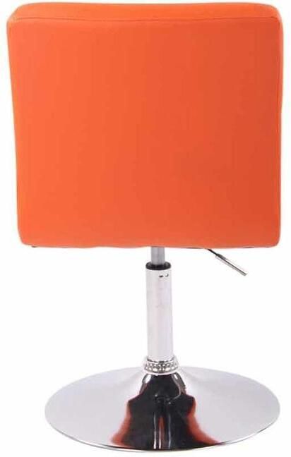 CLP Ricky Eetkamerstoel Draaibaar & in Hoogte Verstelbaar Chroom Onderstel Modern Design Kunstleer oranje - Foto 2