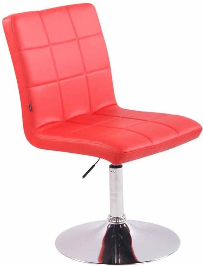 CLP Ricky Eetkamerstoel Draaibaar & in Hoogte Verstelbaar Chroom Onderstel Modern Design Kunstleer rood - Foto 2