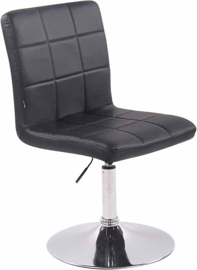 CLP Ricky Eetkamerstoel Draaibaar & in Hoogte Verstelbaar Chroom Onderstel Modern Design Kunstleer zwart - Foto 2