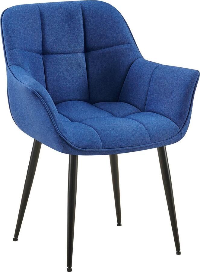 CLP Roseville Eetkamerstoel Met armleuningen Klassiek blauw Stof