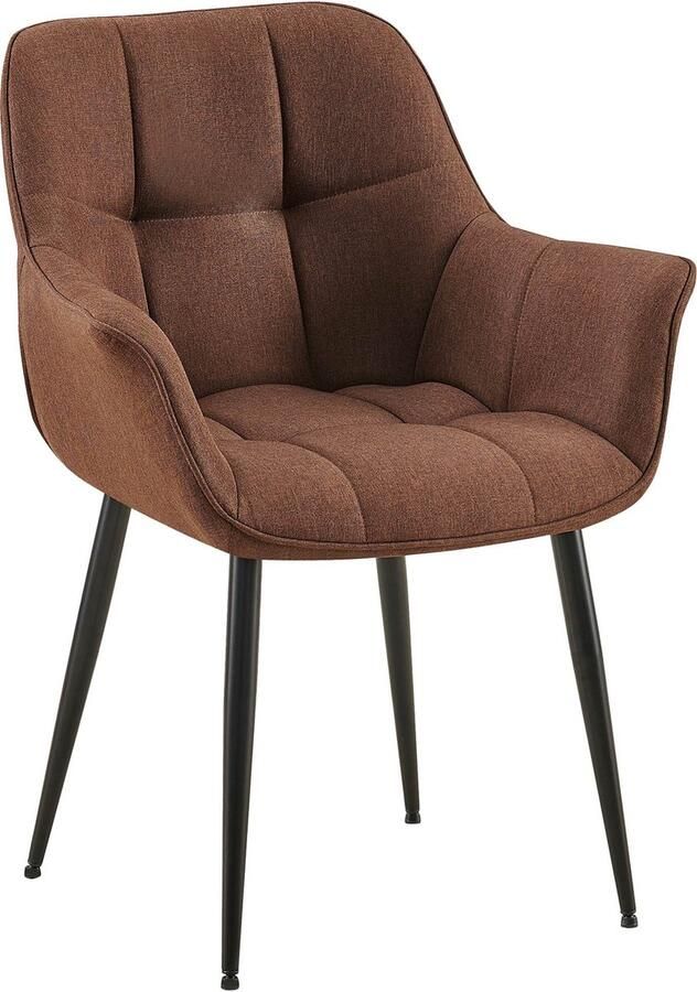 CLP Roseville Eetkamerstoel Met armleuningen Klassiek bruin Stof