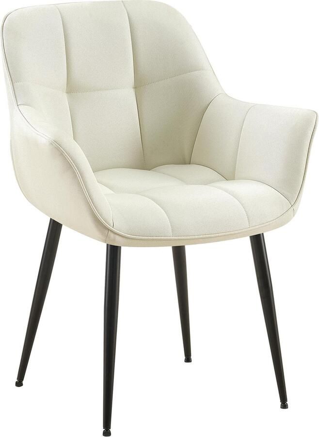 CLP Roseville Eetkamerstoel Met armleuningen Klassiek creme Stof