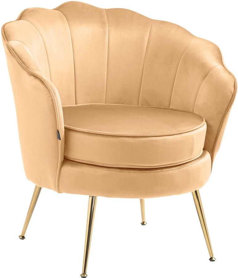 Clp Rosita Fauteuil Met armleuning Goudkleurig metalen frame Velvet Fluweel geel