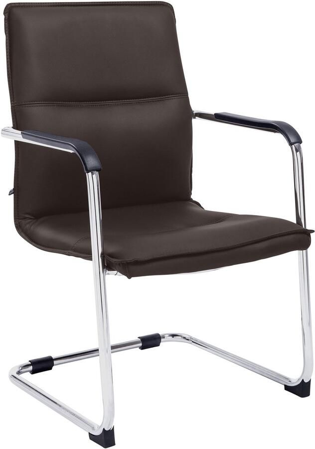 CLP Seattle Bezoekersstoel Met armleuning Eetkamerstoel Kunstleer bruin