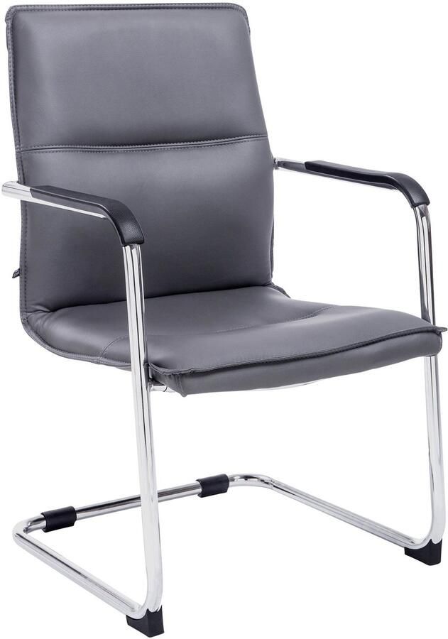 Clp Seattle Bezoekersstoel Met armleuning Eetkamerstoel Kunstleer grijs