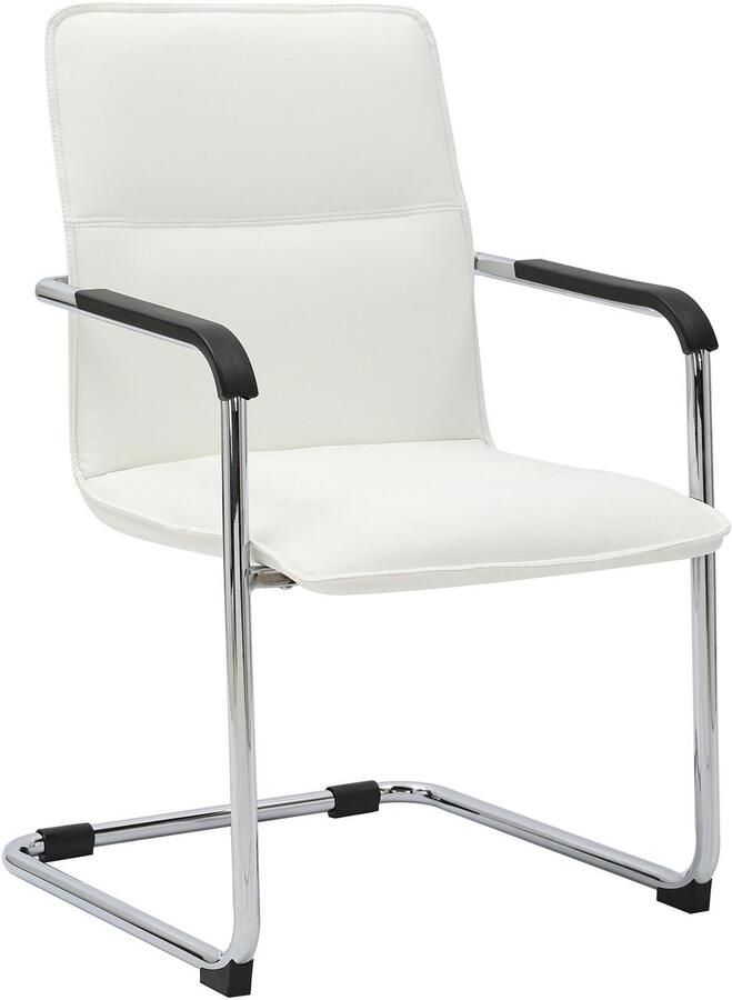 CLP Seattle Bezoekersstoel Met armleuning Eetkamerstoel Kunstleer wit