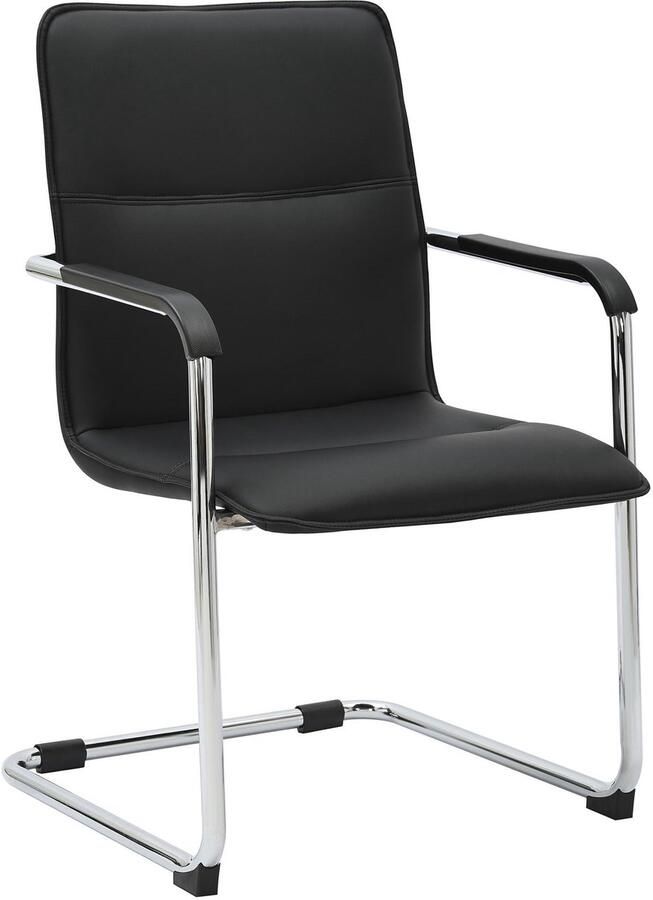 Clp Seattle Bezoekersstoel Met armleuning Eetkamerstoel Kunstleer zwart