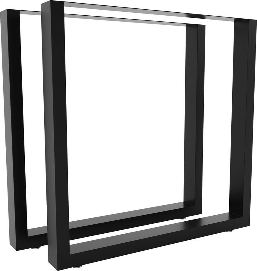 CLP Set van 2 Velden tafelpoten voor salontafel of bijzettafel Metaal Vierkant zwart 30 cm