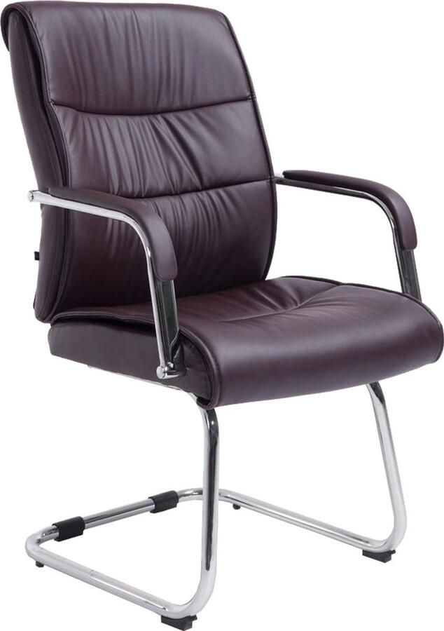 CLP Sievert Bezoekersstoel Met armleuning Eetkamerstoel Kunstleer bruin