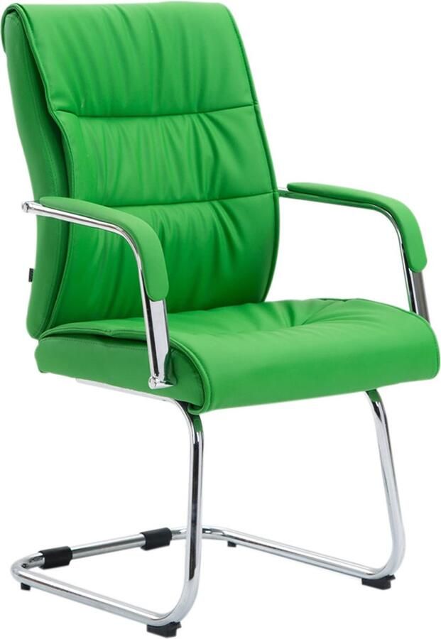 Clp Sievert Bezoekersstoel Met armleuning Eetkamerstoel Kunstleer groen
