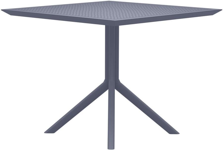 CLP Sky Tafel eettafel tuintafel binnen en buiten 80 x 80 cm kunststof donkergrijs