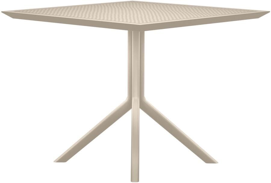 CLP Sky Tafel eettafel tuintafel binnen en buiten 80 x 80 cm kunststof taupe