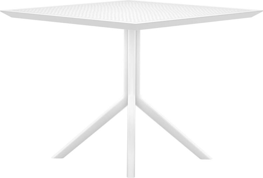 CLP Sky Tafel eettafel tuintafel binnen en buiten 80 x 80 cm kunststof wit