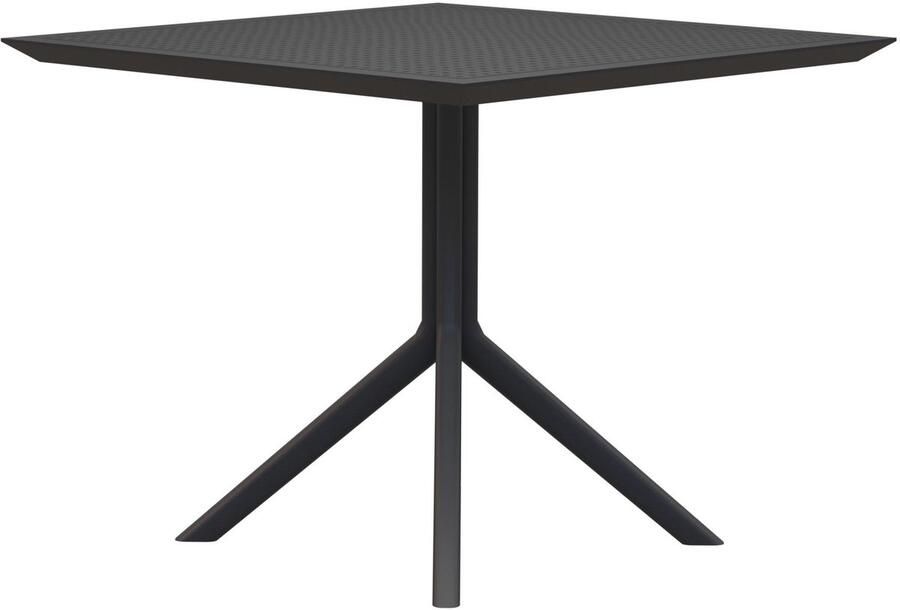 CLP Sky Tafel eettafel tuintafel binnen en buiten 80 x 80 cm kunststof zwart