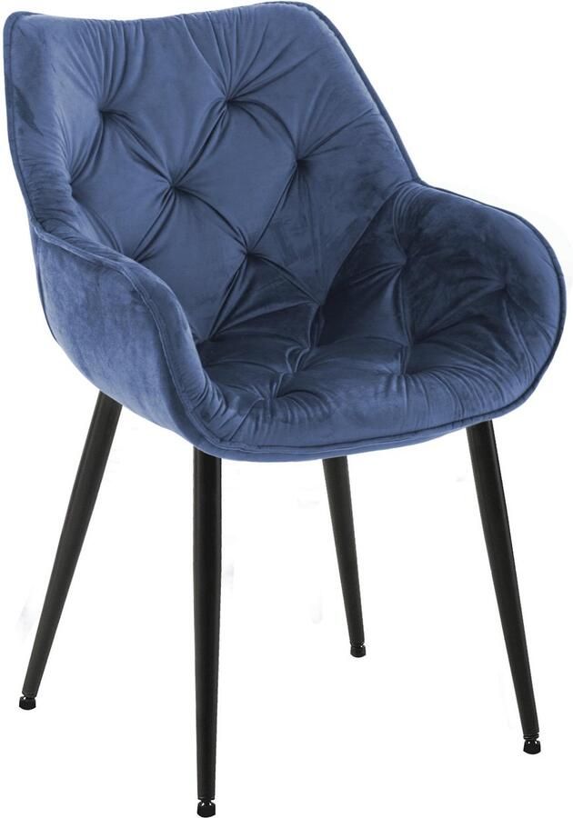 Clp Tanna Eetkamerstoel Metr armleuning Velvet Fluweel blauw