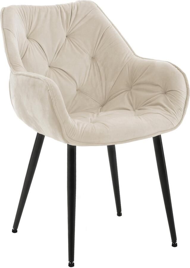 CLP Tanna Eetkamerstoel Metr armleuning Velvet Fluweel creme