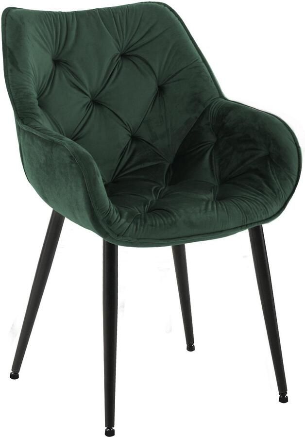 Clp Tanna Eetkamerstoel Metr armleuning Velvet Fluweel groen