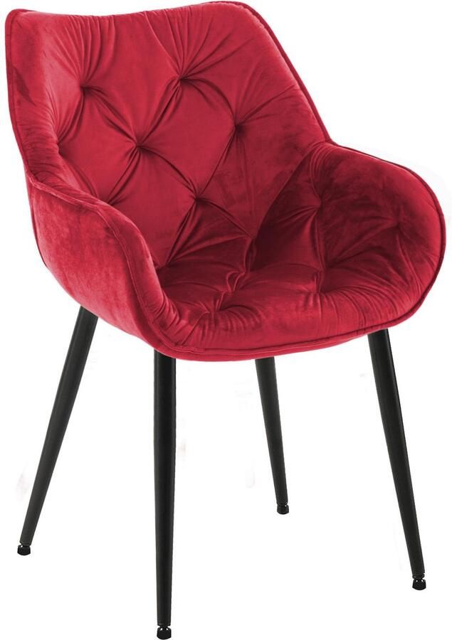 Clp Tanna Eetkamerstoel Metr armleuning Velvet Fluweel rood