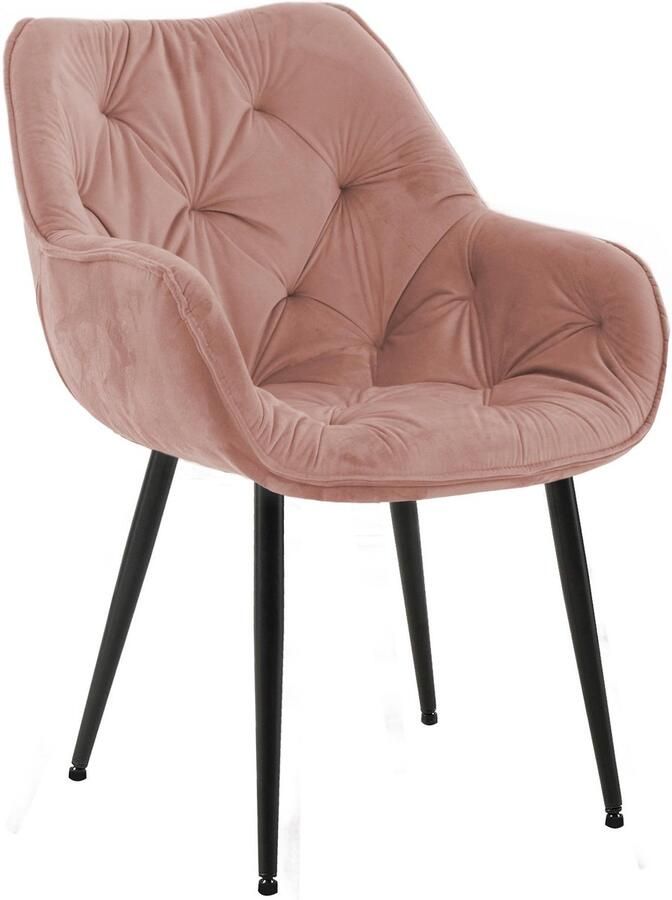Clp Tanna Eetkamerstoel Metr armleuning Velvet Fluweel roze