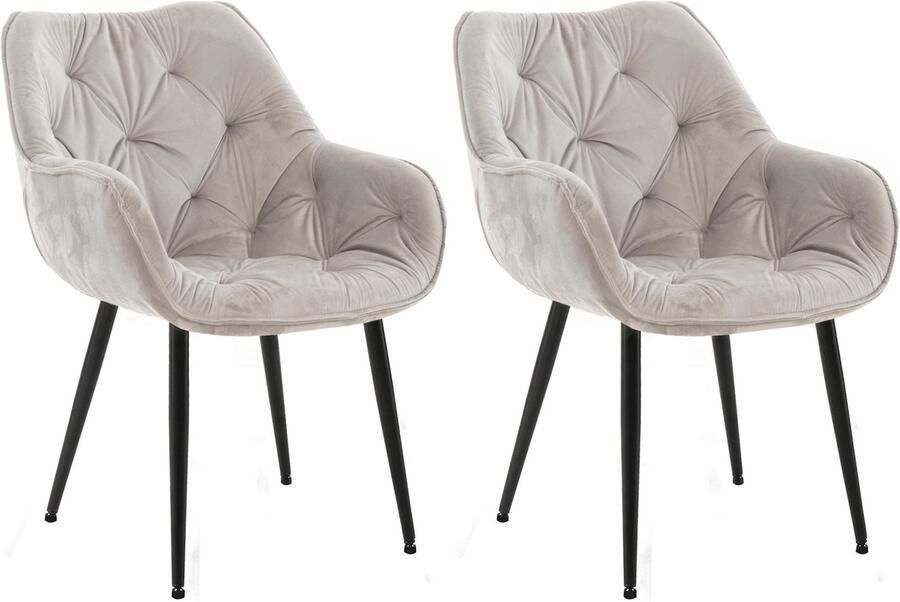 2-delige set Fluwelen Eetkamerstoelen Stoelenset Modern Design & Comfort